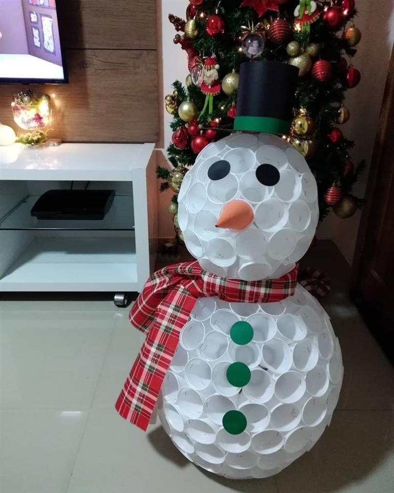 Boneco De Neve De Copo Descart Vel Como Fazer Passo A Passo