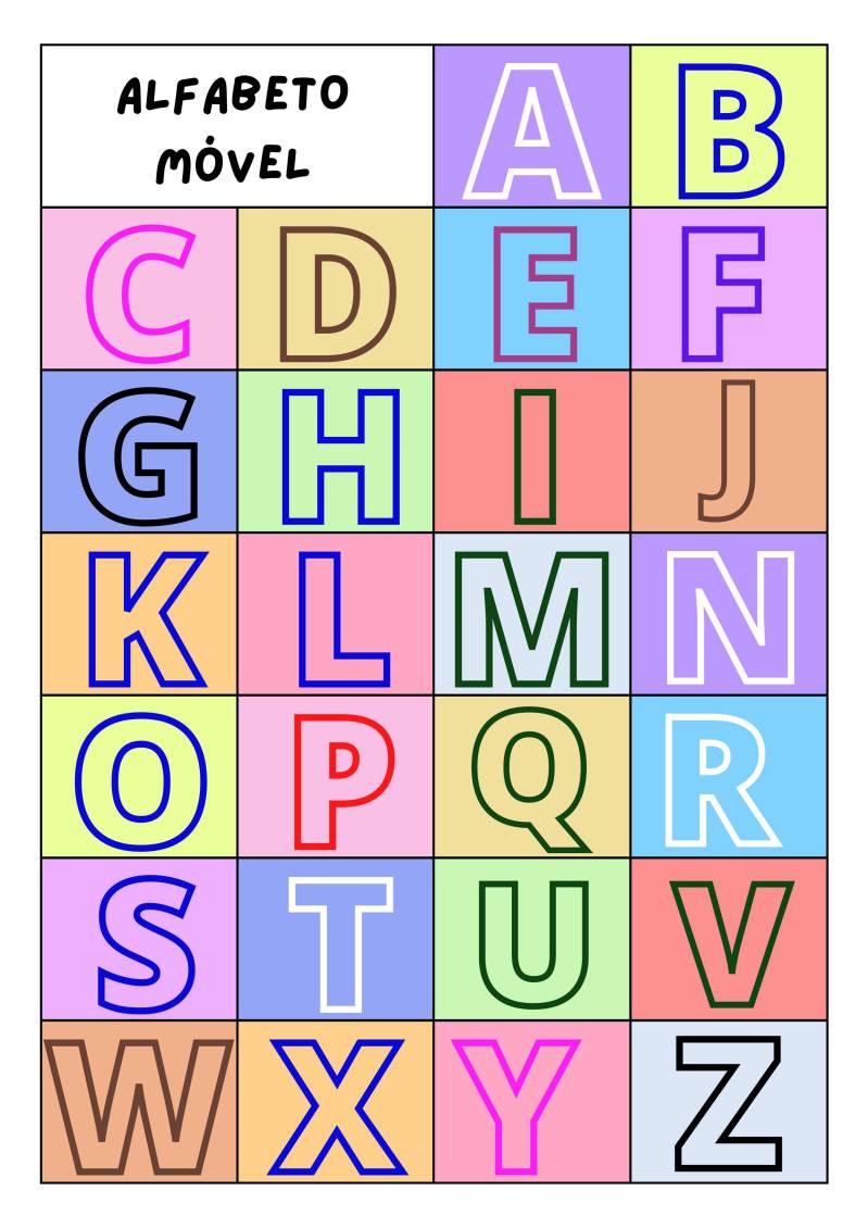 Alfabeto M Vel Para Imprimir Completo E Colorido Artesanato Passo A
