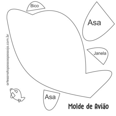 Molde de Avião para imprimir recortar e montar em PDF Artesanato