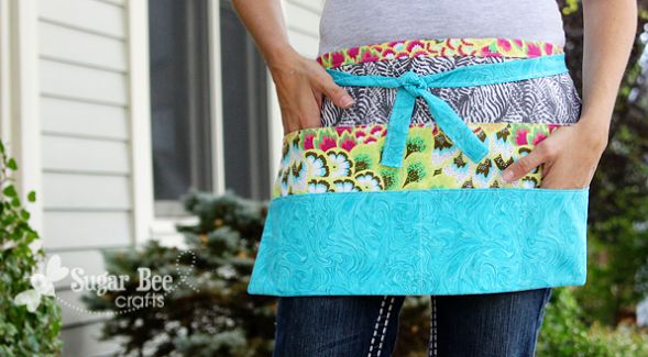  Avental com bolsos é lindo e prático (Foto: sugarbeecrafts.com)