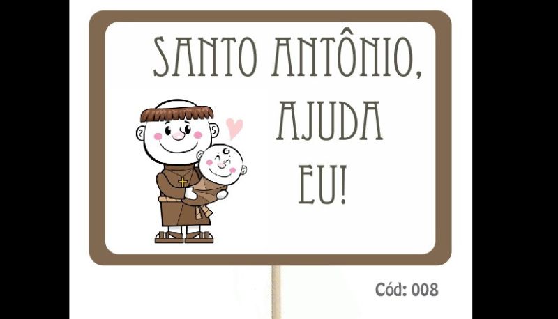 placa para casamento com Santo Antônio