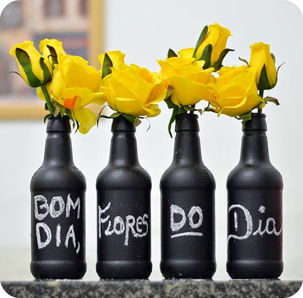 garrafa decorada com giz