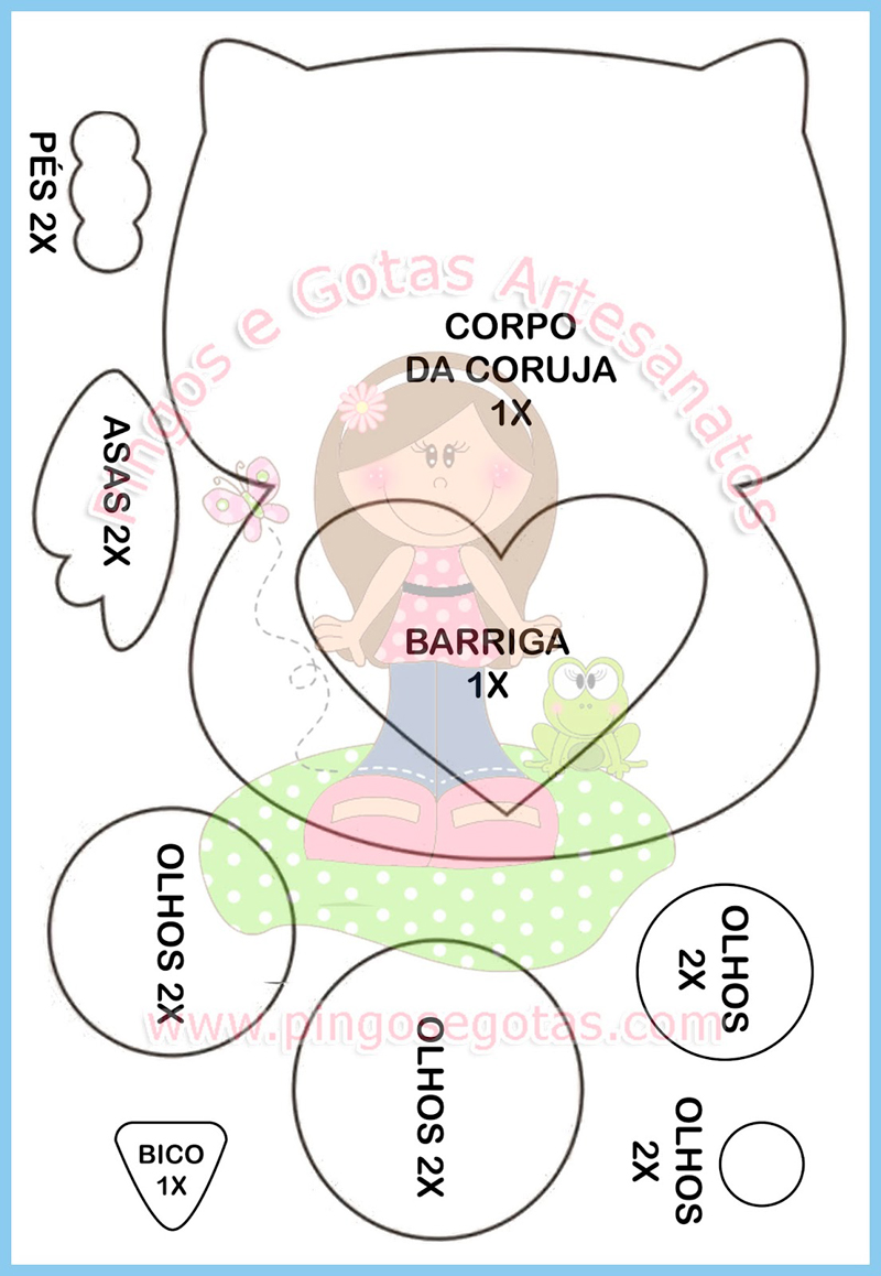 Molde de Coruja para Aplique: 23 Desenhos para Imprimir - Artesanato ...