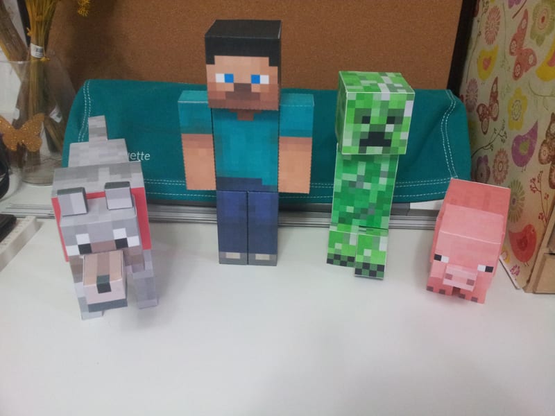 bonecos de Minecraft para imprimir,recortar e montar: Modelos de