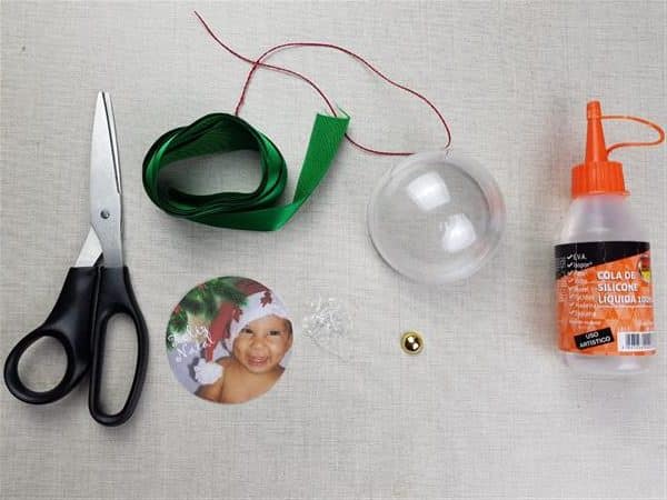 Bola de natal personalizada com foto - material