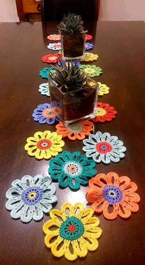 flores de croche para mesa