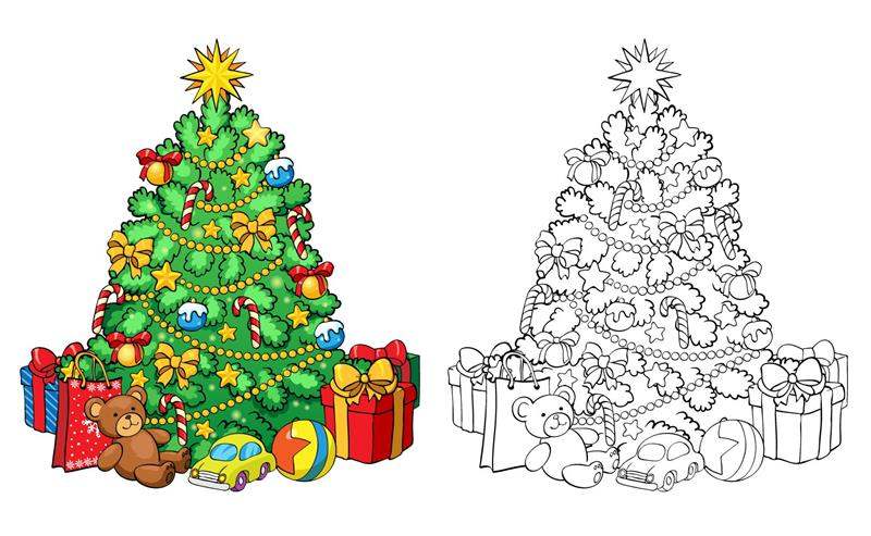 Desenho de árvore de Natal: +50 lindas imagens para colorir e decorar -  Artesanato Passo a Passo!