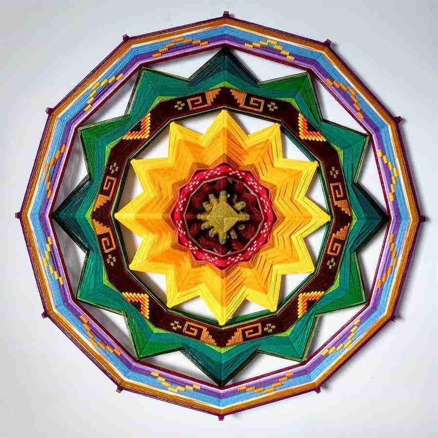 Mandala de lã girassol