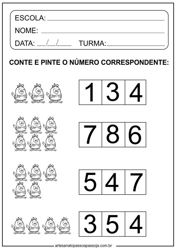 Jogos de Matemática para Imprimir - Atividades para Educação Infantil