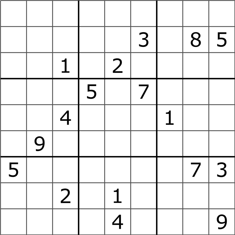 Sudoku gratuito online. imprimir Sudoku #852.