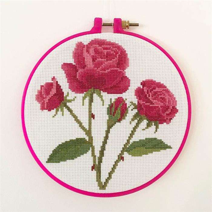 ideias de rosas em ponto cruz 