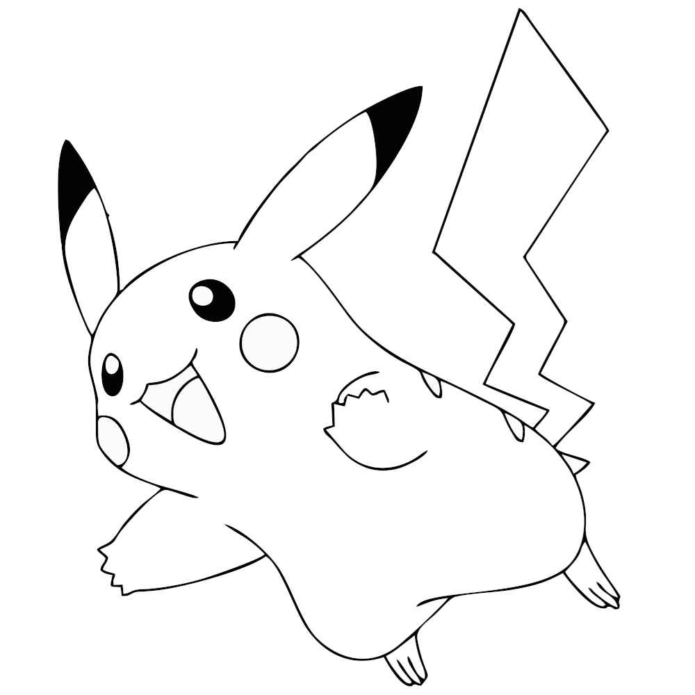Desenho de Pikachu sentado para colorir - Tudodesenhos