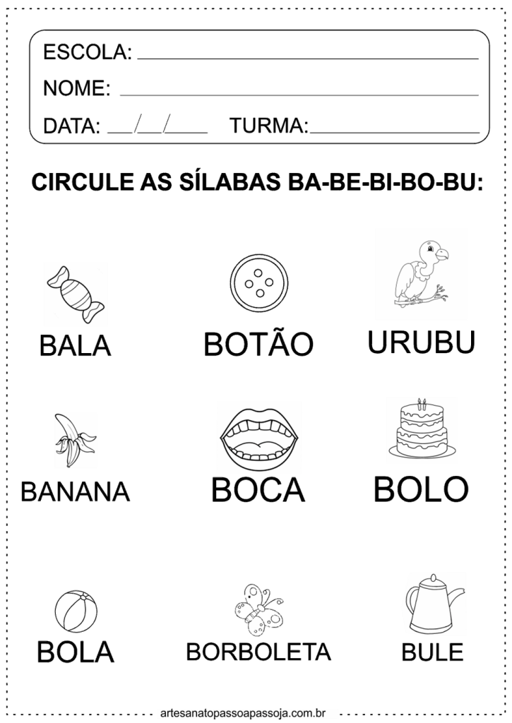 Atividade Com A Letra B: 11 Modelos Da Educação Infantil Para Imprimir ...