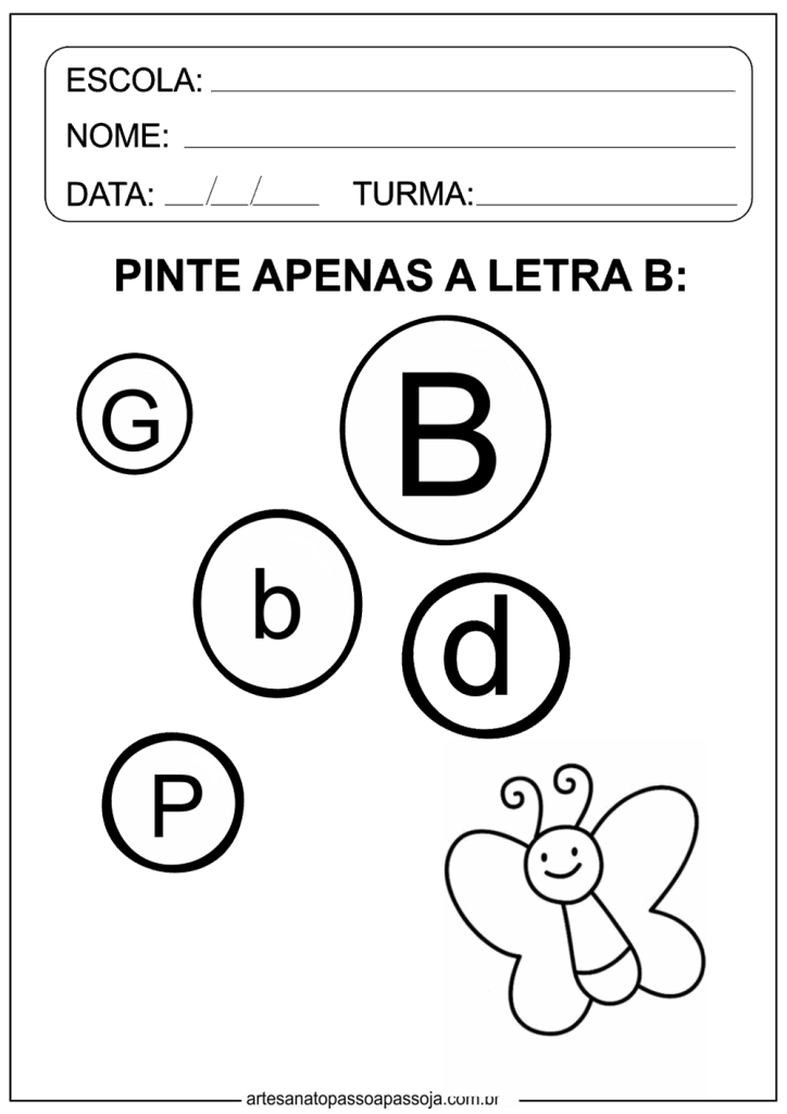 Atividade Com A Letra B: 11 Modelos Da Educação Infantil Para Imprimir ...
