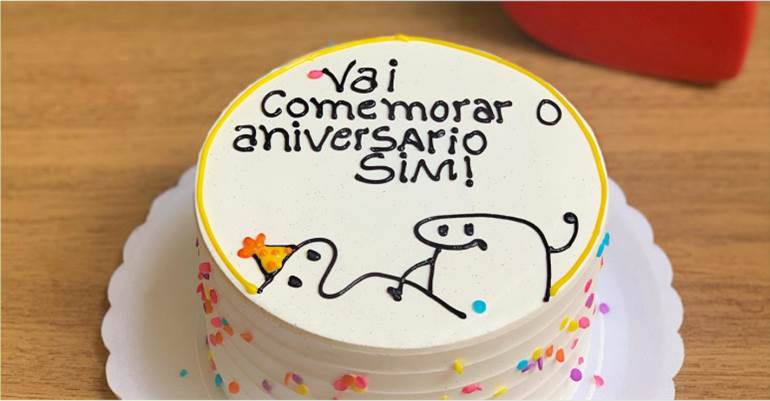 Topper de bolo Flork Meme  Desenhos de feliz aniversário, Desenho de bolo,  Bolo feliz aniversario