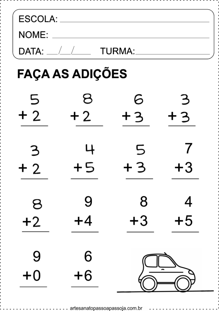 Atividades De Adição 1 Ano Da Educação Infantil Para Imprimir Artesanato Passo A Passo 5754