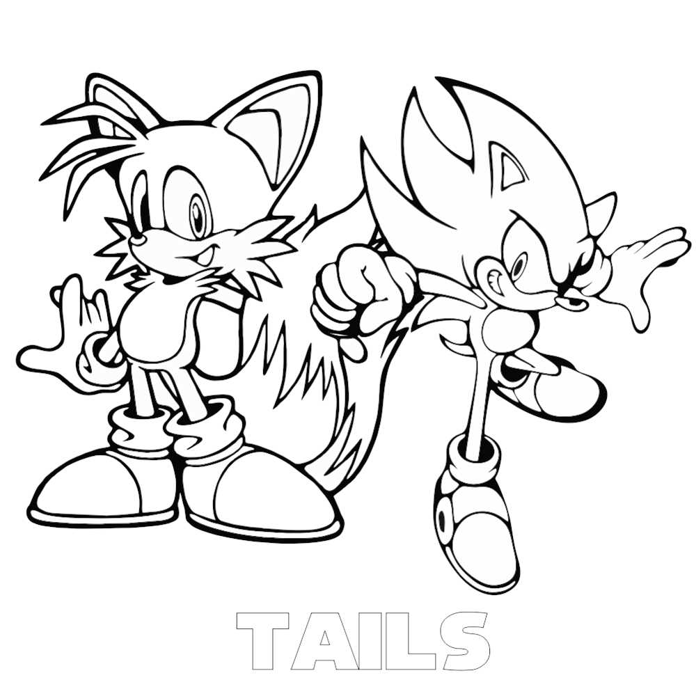 Desenhos de Tails e Sonic para Colorir e Imprimir 