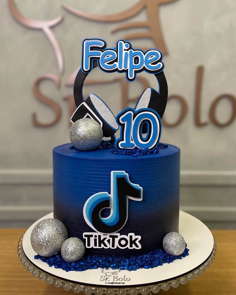 bolo azul masculino com glitter｜Pesquisa do TikTok