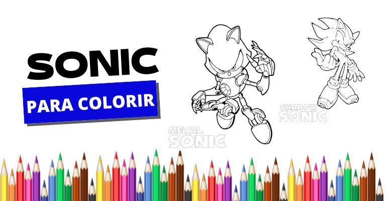 Shadow Sonic para colorir – Se divertindo com crianças