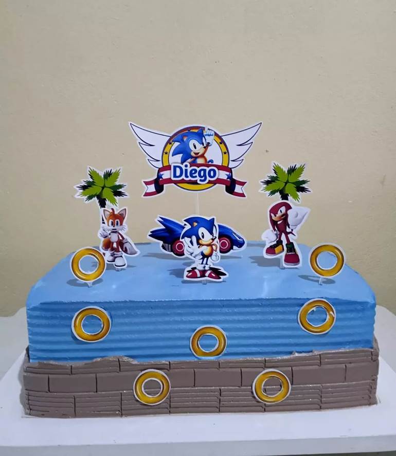 bolo do sonic quadrado