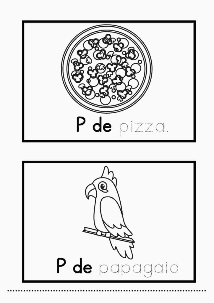 Atividade de desenhos com letra P