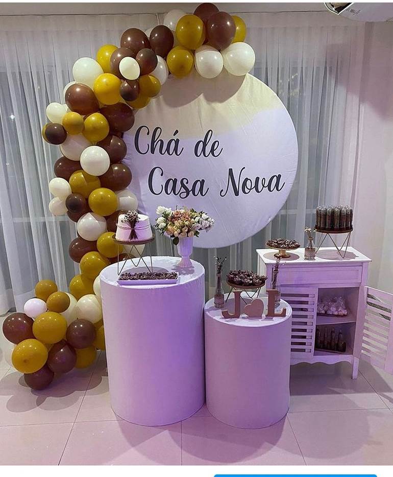 Decoração lilás de chá de cozinha