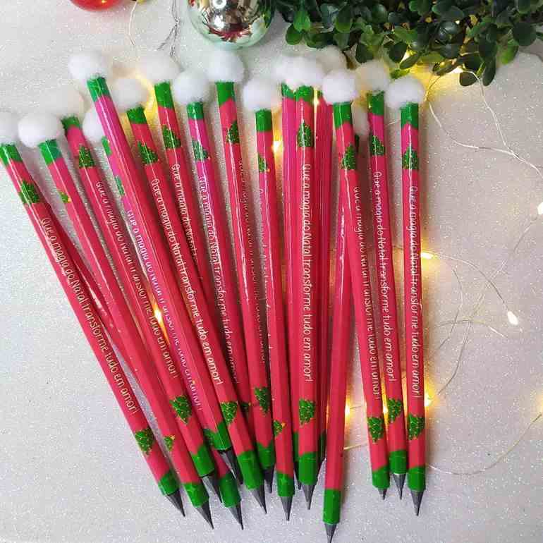 Lápis personalizado rosa para clientes