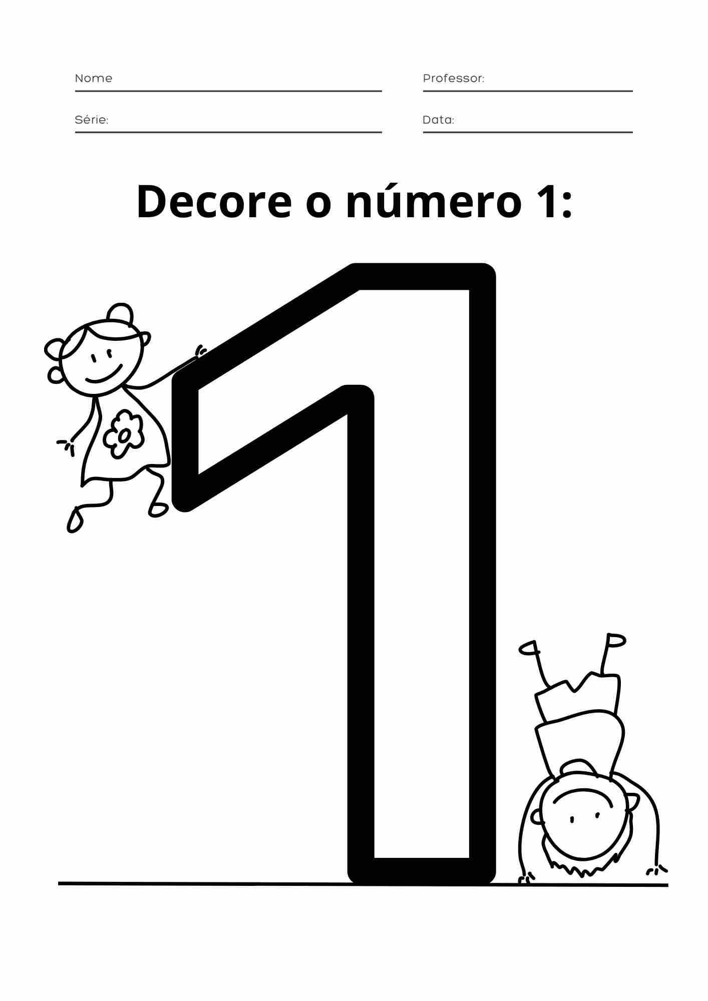 atividade de decorar o numero 1