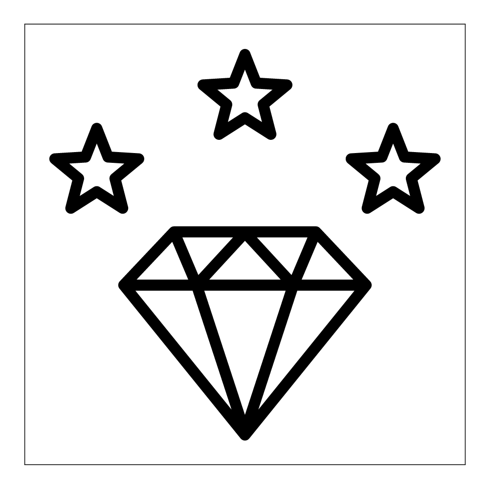 diamante e estrelas