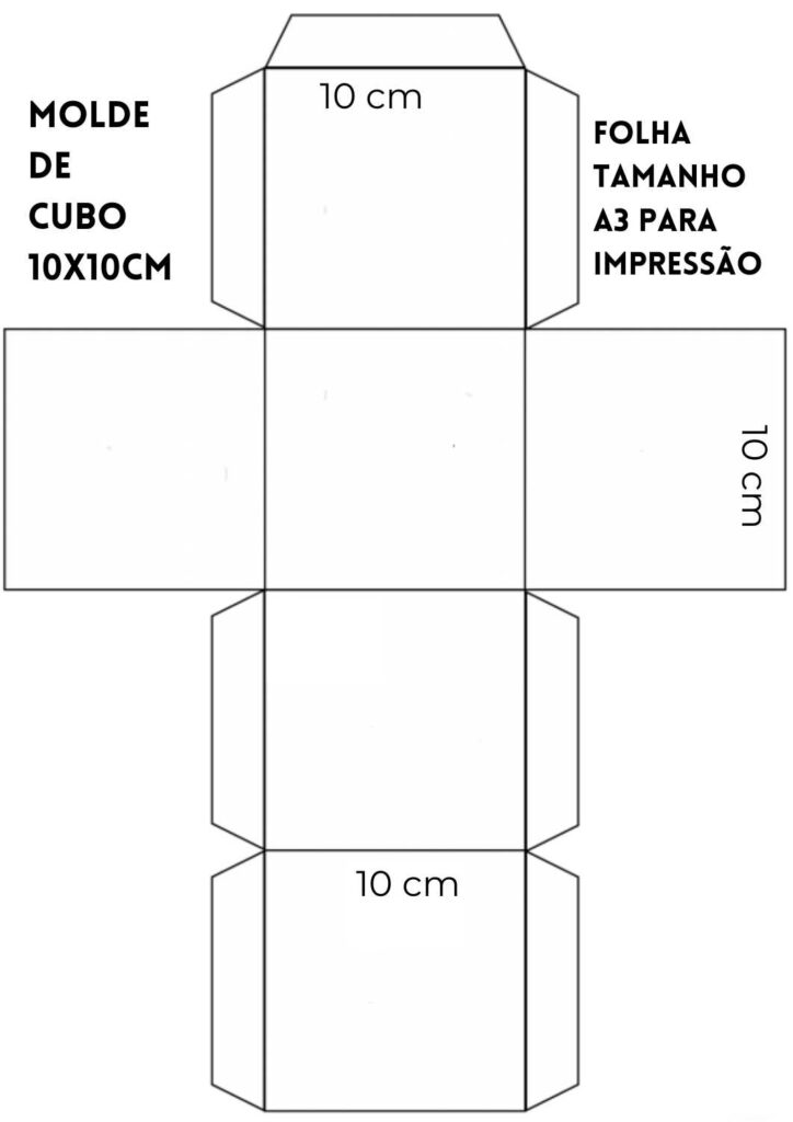 Molde de Cubo para imprimir e montar - Artesanato Passo a Passo!