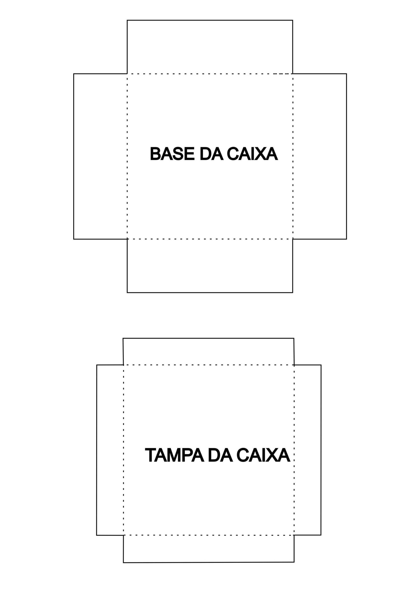 Molde Caixa Quadrada Simples E Com Tampa Para Imprimir Artesanato