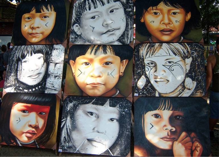 pintura indigena infantil