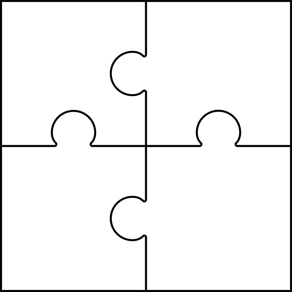 Molde para quebra cabeça para imprimir com 4 peças