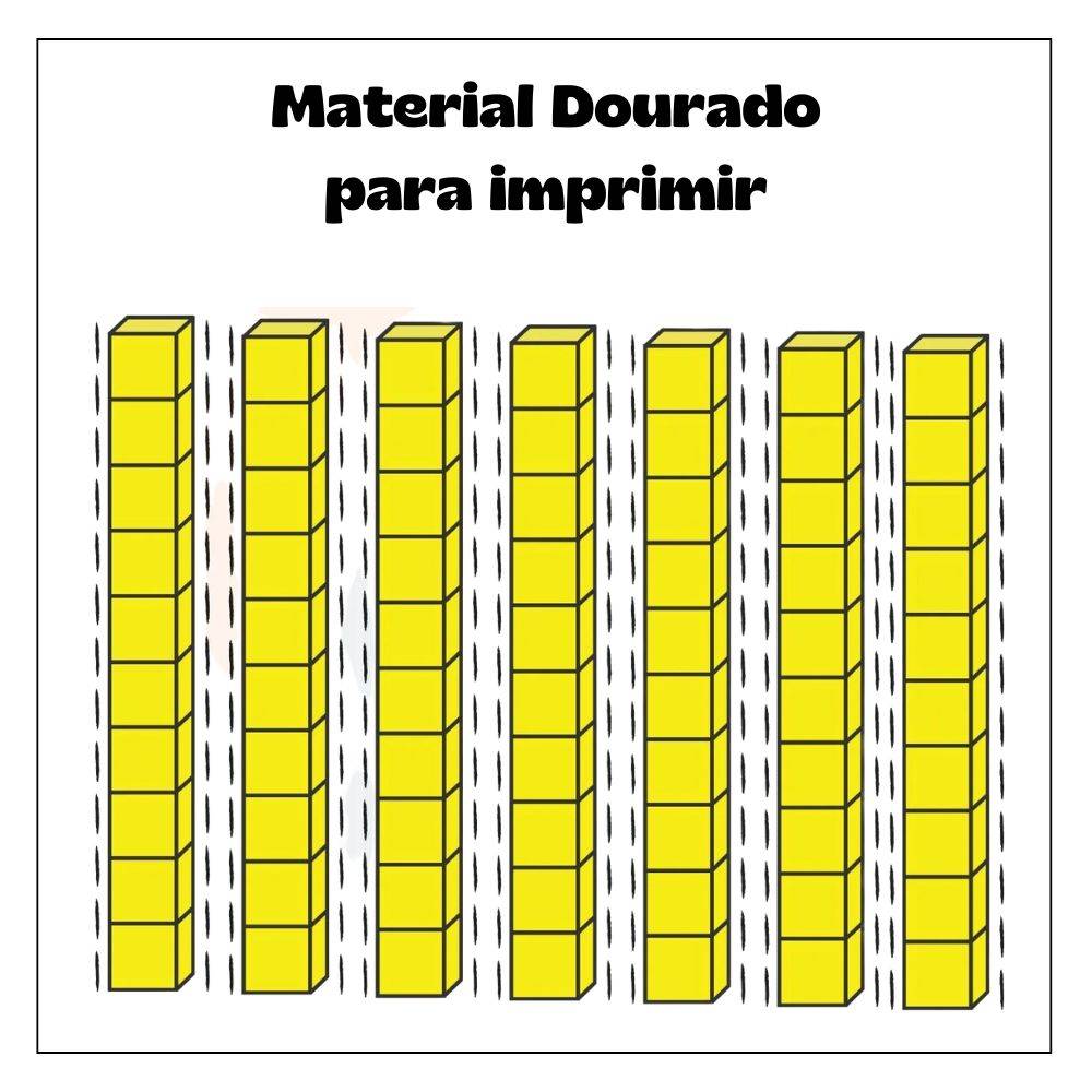 Material Dourado para imprimir dezenas