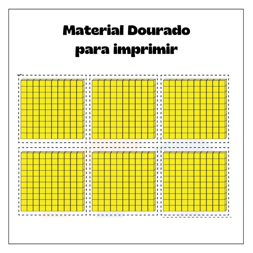 Material Dourado para imprimir centenas