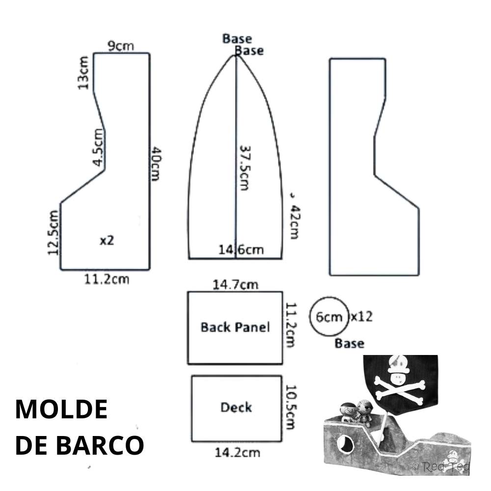 molde de barco para imprimir