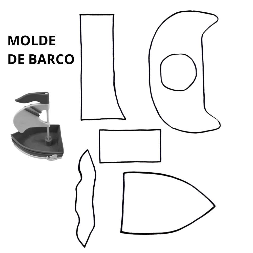 molde de barco de papelão