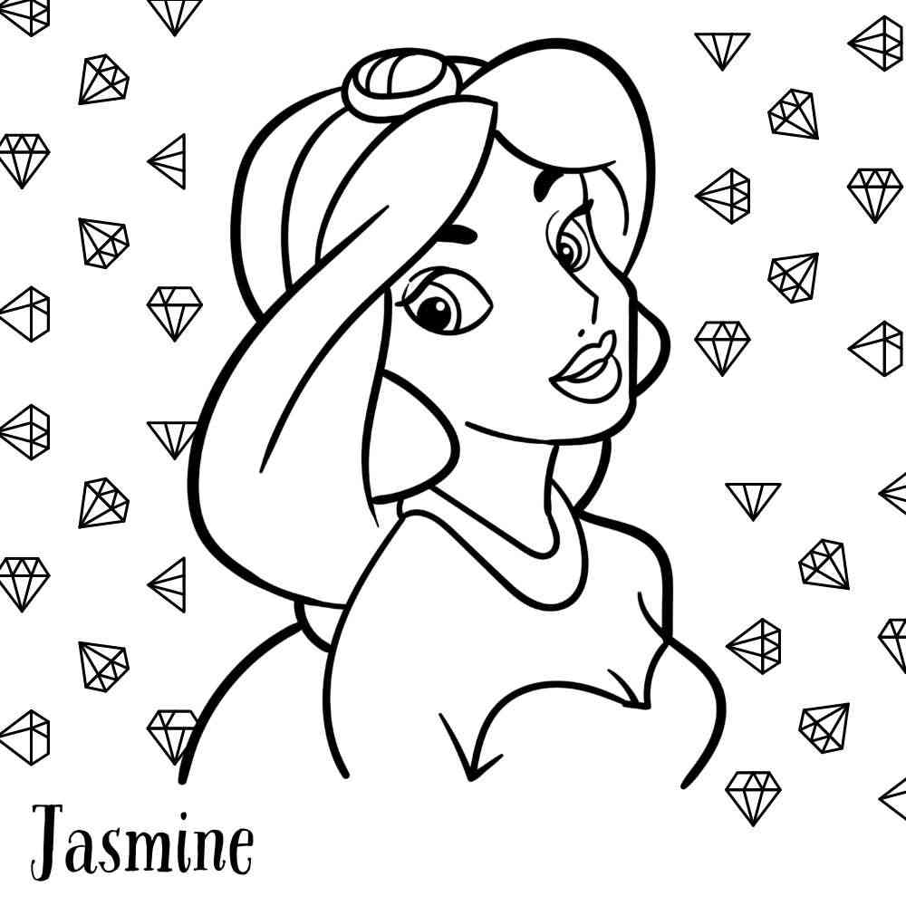 jasmine para colorir