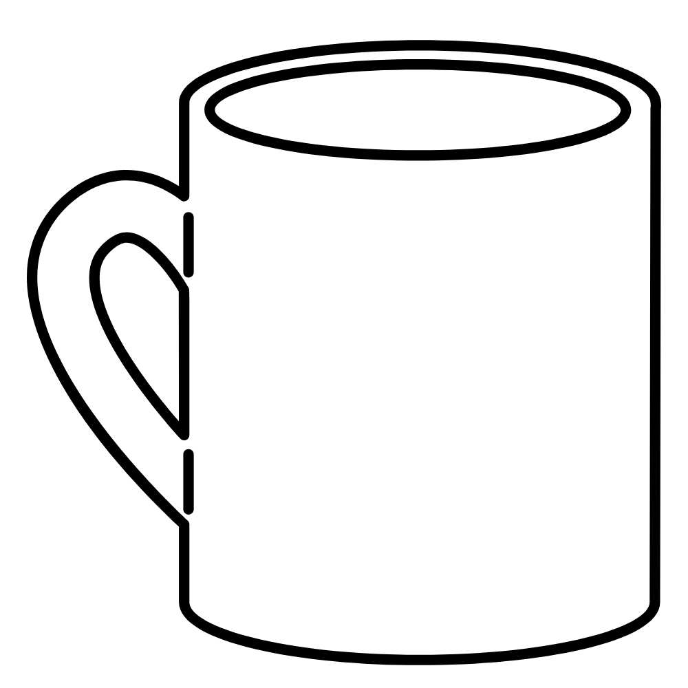 molde de caneca para desenhar