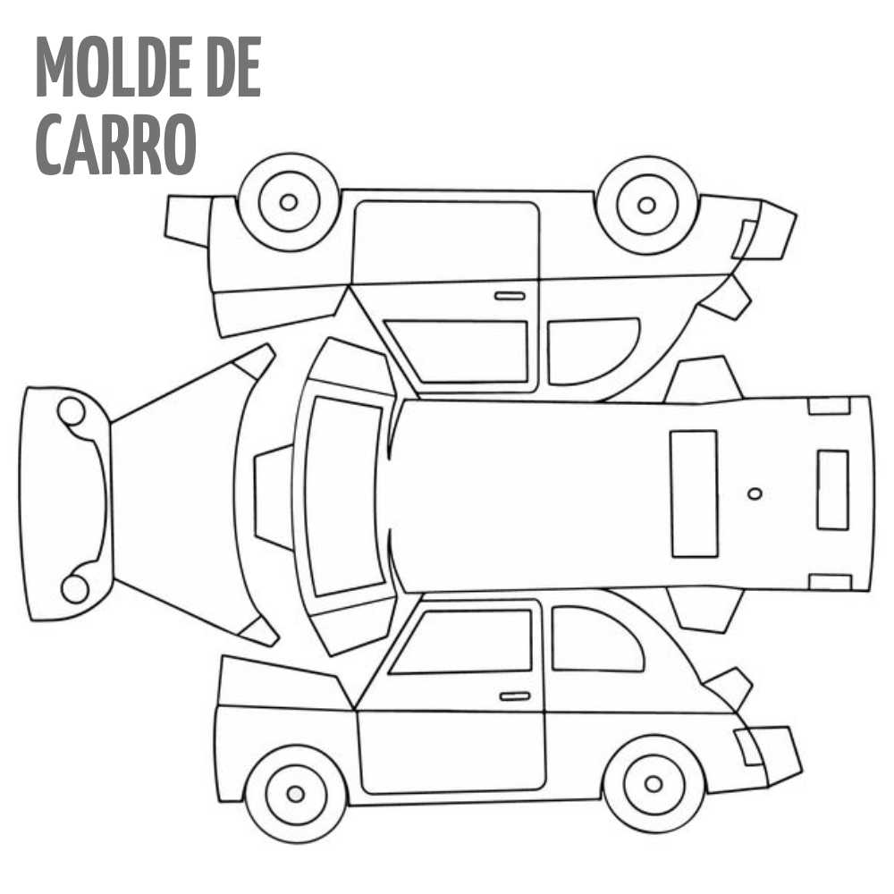 Molde de carro em papel