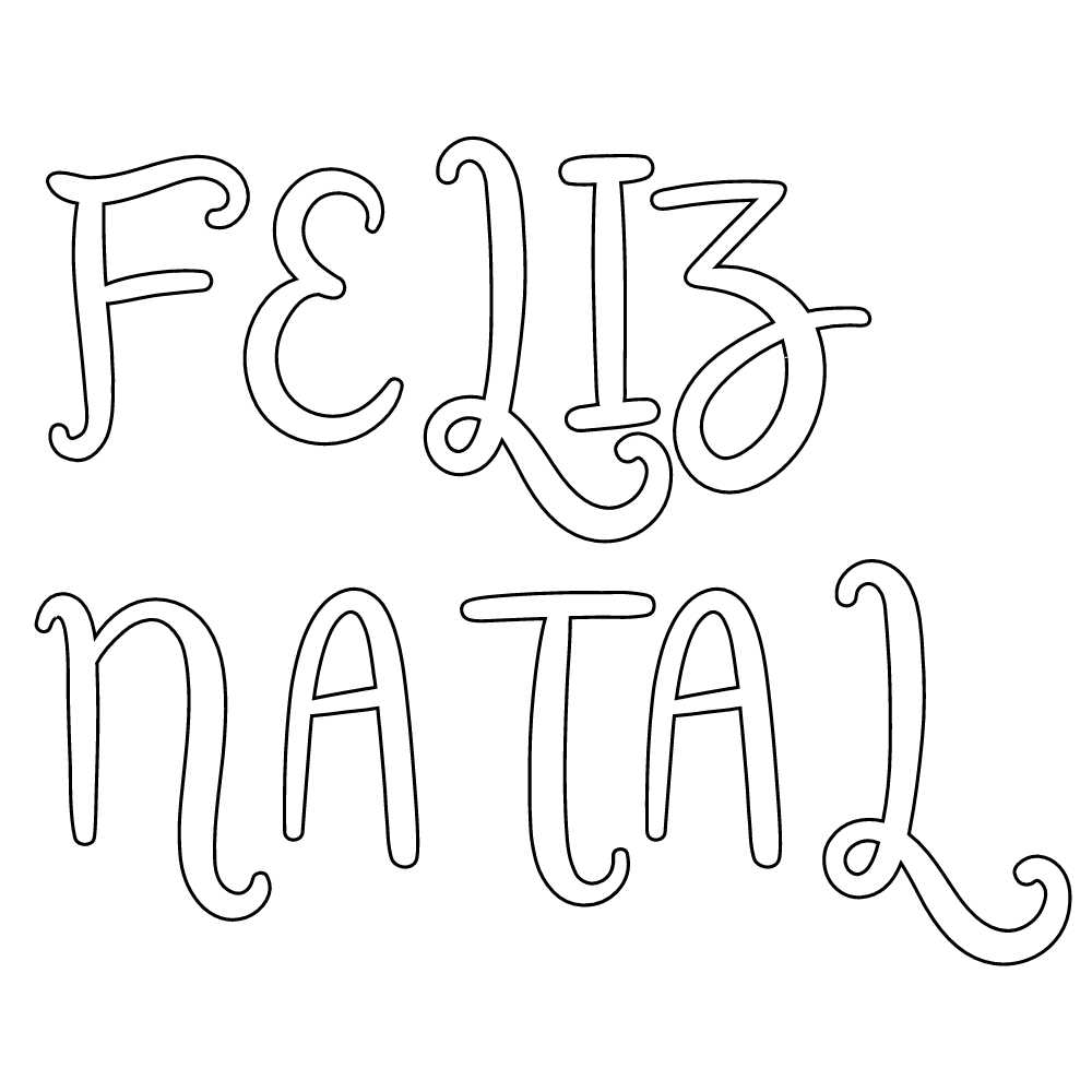 molde letras feliz natal feltro