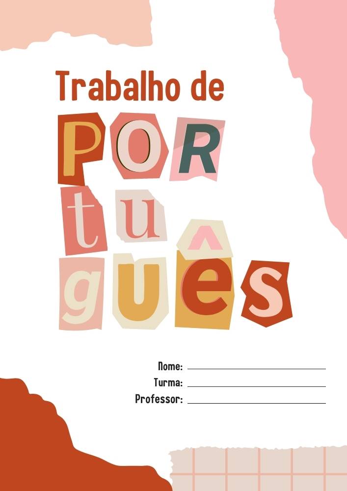 capa de trabalho de portugues em pdf