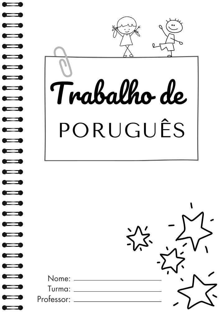 capa de trabalho de portugues simples