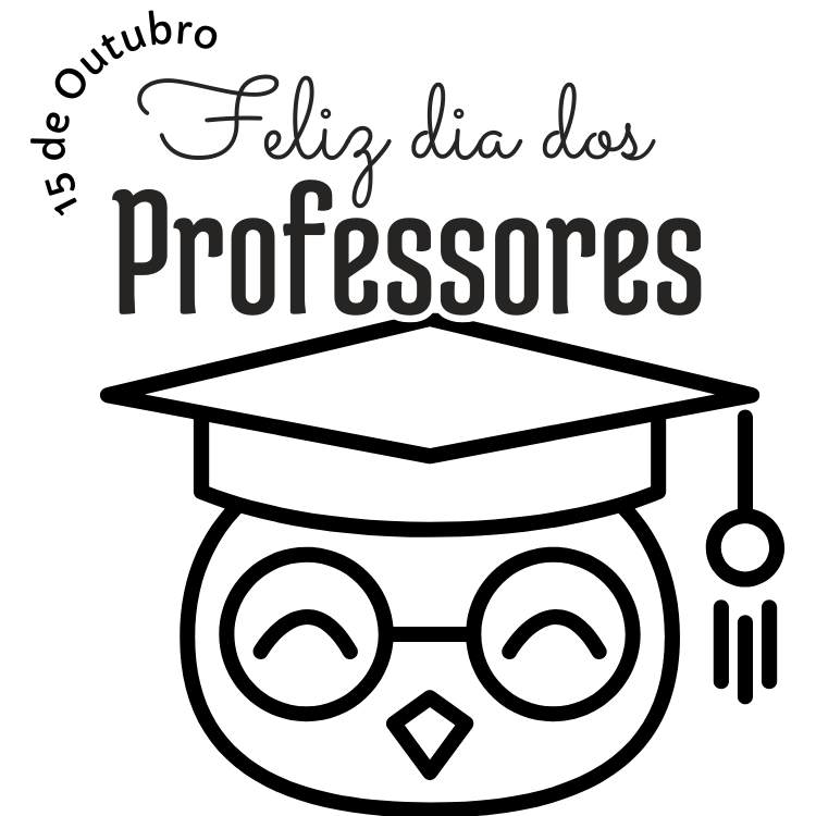 Cartão Dia dos Professores para imprimir e colorir