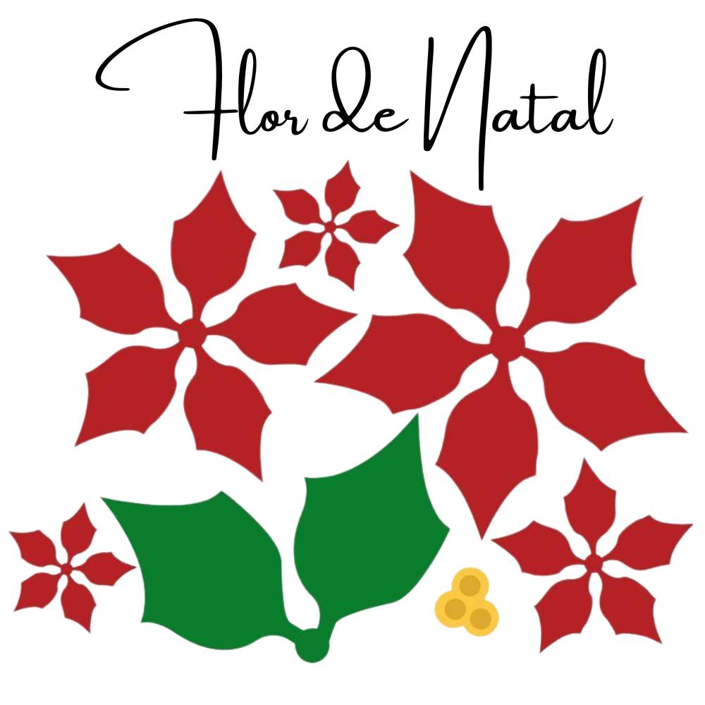 flor de natal colorida molde