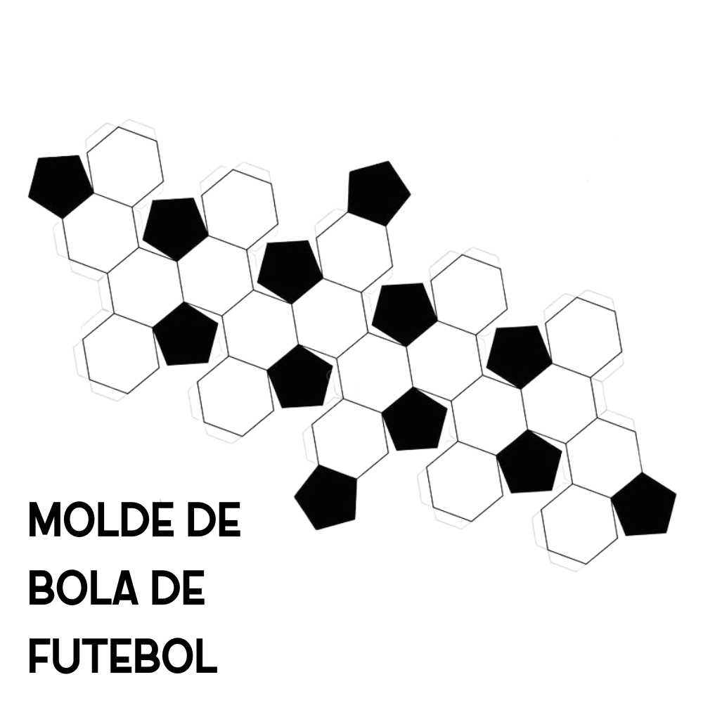 molde de bola de futebol para imprimir e montar