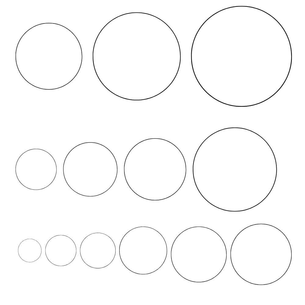 molde de circulo de varios tamanhos