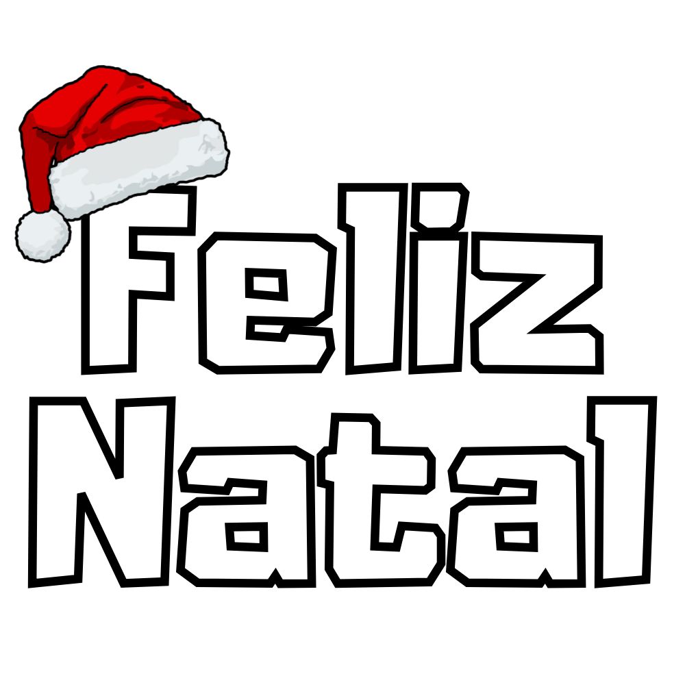 feliz natal com gorro colorido