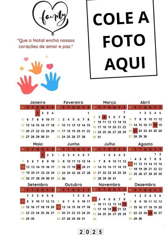 calendario 2025 familia