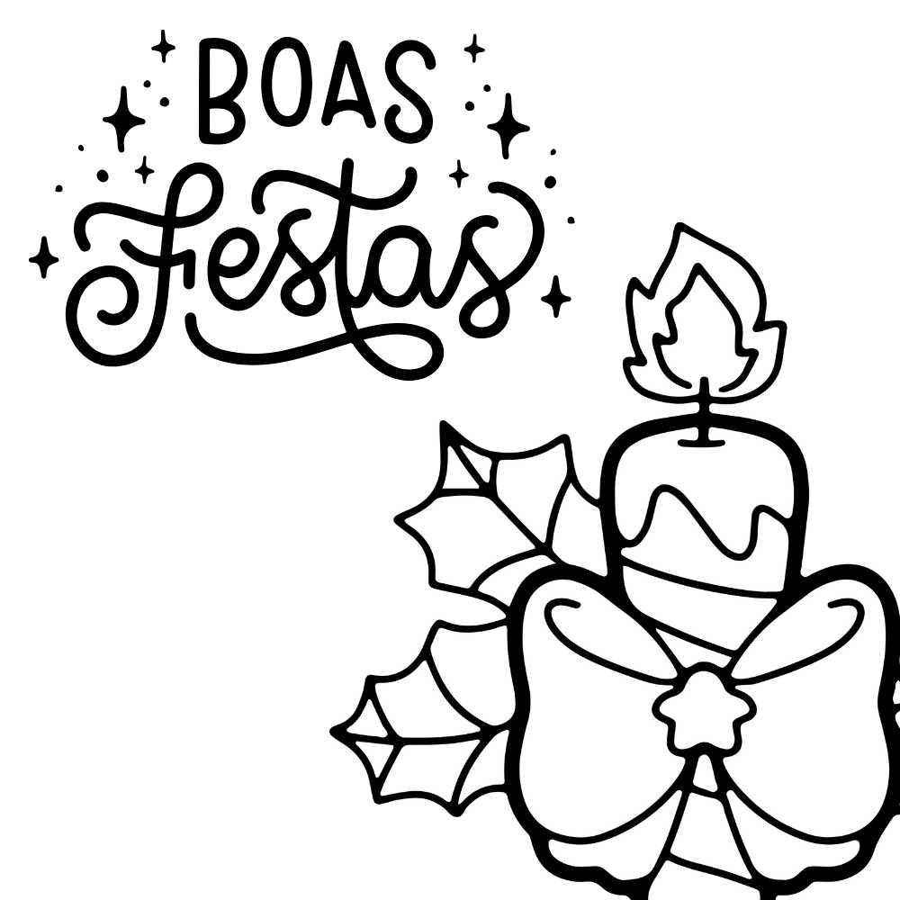 desenho vela com frase de natal